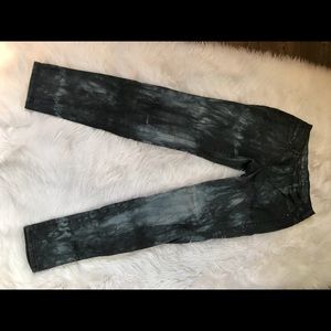 Acid wash black denim jeggings